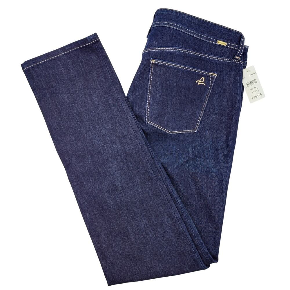 DL1961 Coco Curvy Straight Jeans 33 Twilight Blue Dark Wash NWT 4-Way Stretch